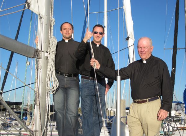 Sailing with priests, San Diego, 2010