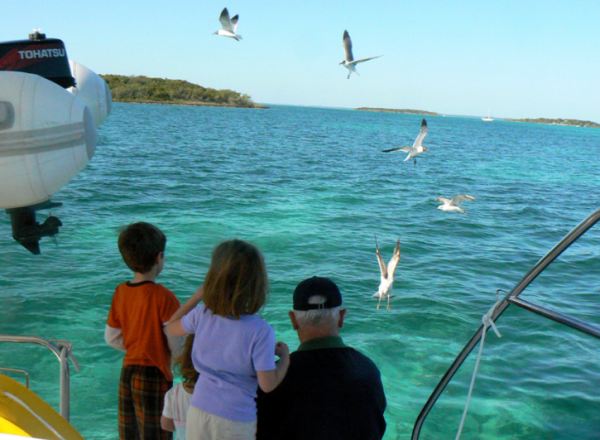 Sailing with Grandkids, Abaco, 2011